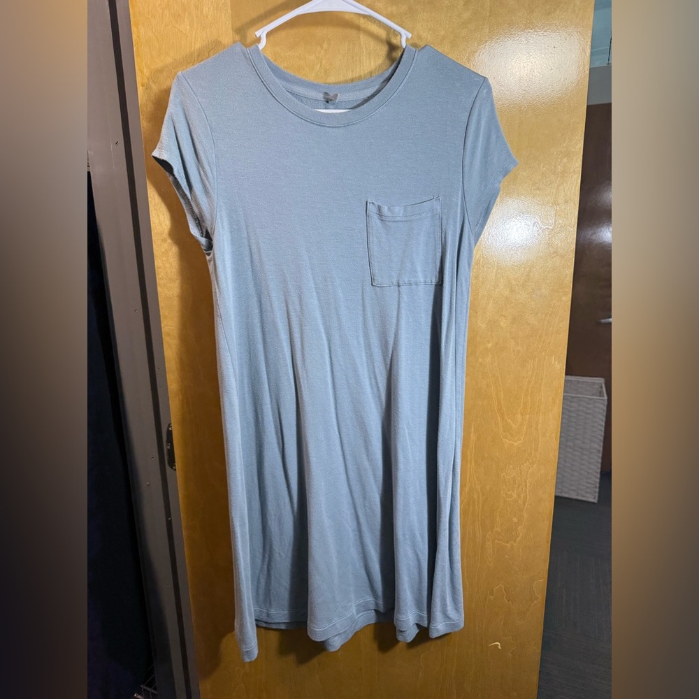 Casual Blue Pocket Dress